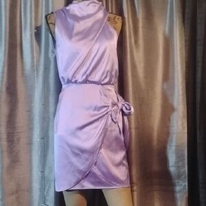 Elegant Asymmetrical Purple Dress
